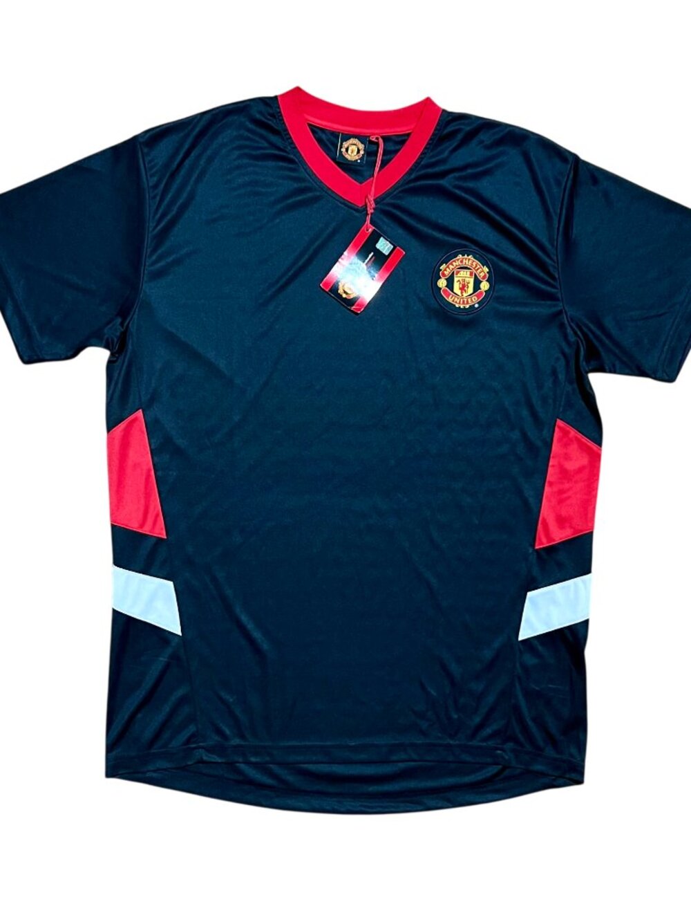 Manchester United Black & Red Soccer/Futbol Jersey, Men's Large Brand New